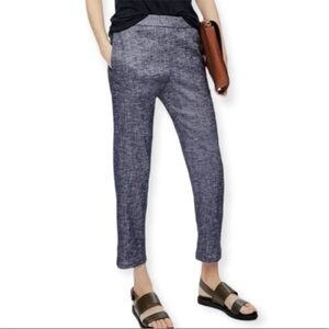 Theory Mid-Rise Korene Chambray Linen Blend Ankle Pull On Pant, 2
